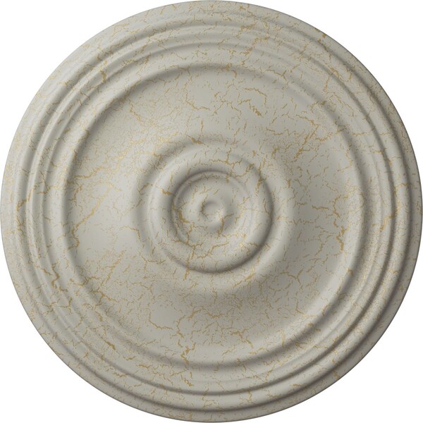 Ekena Millwork Reece Ceiling Medallion (Fits Canopies up to 6 3/4"), 21"OD x 1 1/4"P, Pot of Cream Crackle CM21REPCC - main